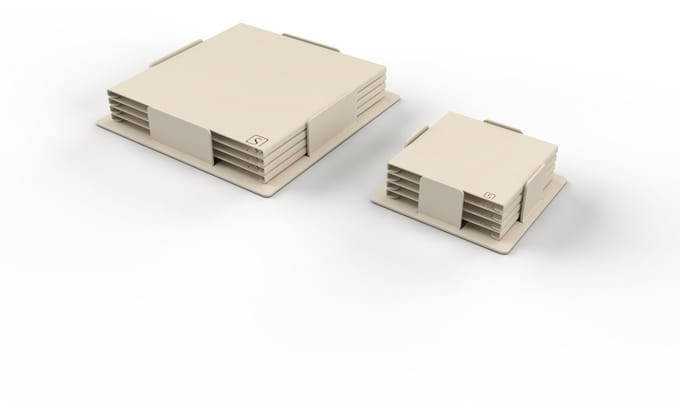 Onderzetters Set | Klein en Groot | Vierkant | Hittebestendig | Gepoedercoat | Metaal | Aluminium | 4 Pack | Parel Wit