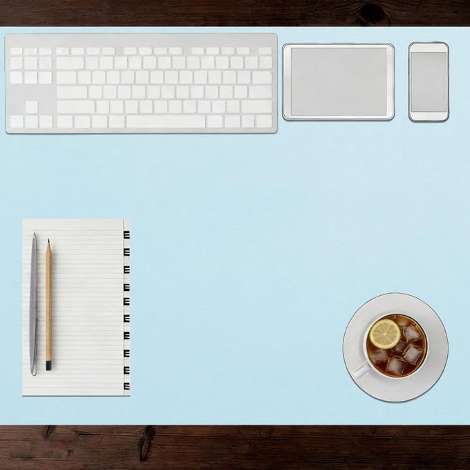 Bureaulegger - Bureau mat - Werk en studie - Antislip onderkant - 95 x 108 cm - Blauw