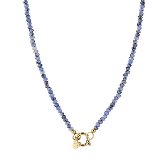 Bijoutheek Collier Glas Kralen Navy