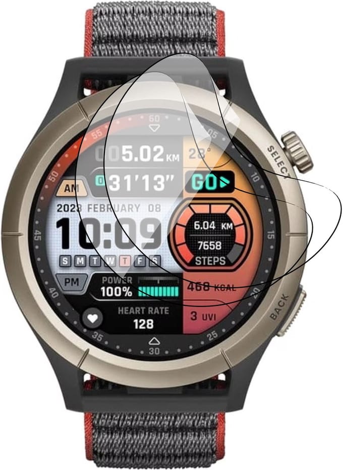 Screenprotector geschikt voor Amazfit Cheetah Pro - 2x FlexGuard Screen Protector