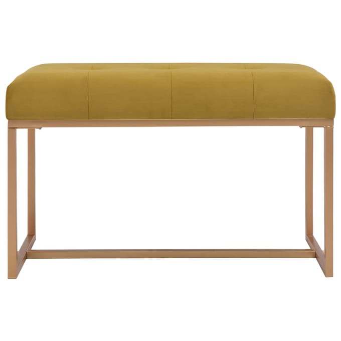 vidaXL - Bankje - 80 - cm - fluweel - mosterdkleurig