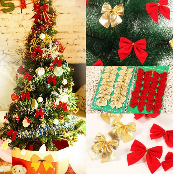 36 Stuks/Set Kerst Strikken Mini Decoratieve Strikken Lint Strikken Decoratie gray