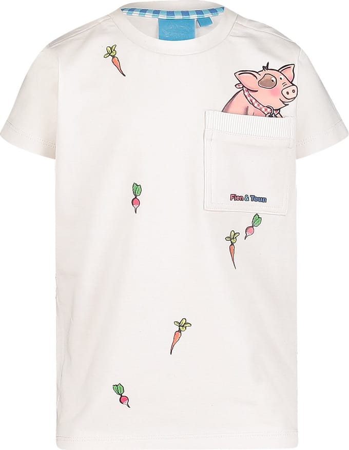 Fien & Teun T-shirt jongens - White - Maat 98/104