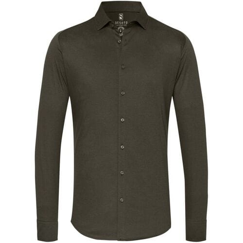 Desoto Overhemd Kent Piqué Optics Jersey Dark Moss Green / male