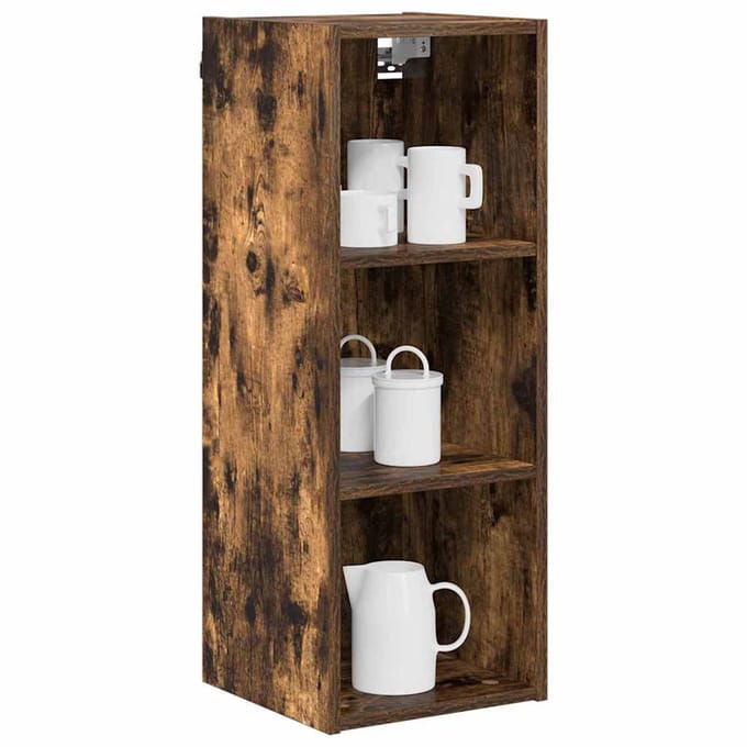 vidaXL - Hangkast - Gerookt - eiken - 30 - x - 29,5 - x - 80 - cm - Bewerkt - hout