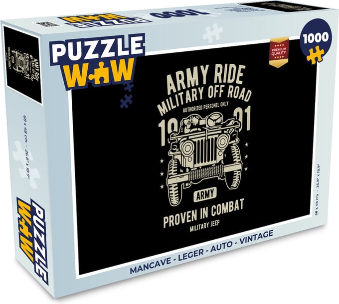 Puzzel Mancave - Leger - Auto - Vintage - Legpuzzel - Puzzel 1000 stukjes volwassenen