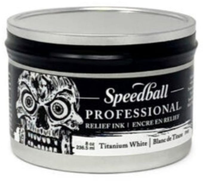 Professional Titanium White relief ink - Speedball