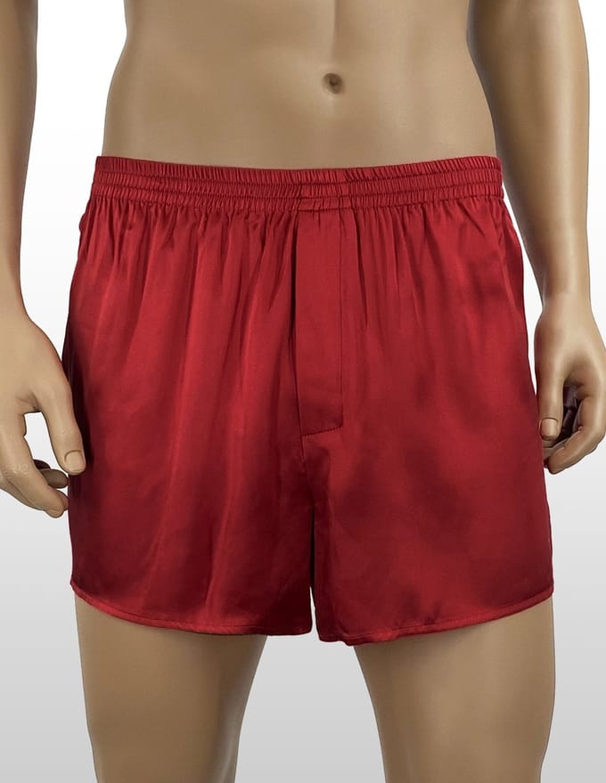 Zijden Boxershort Bordeauxrood medium