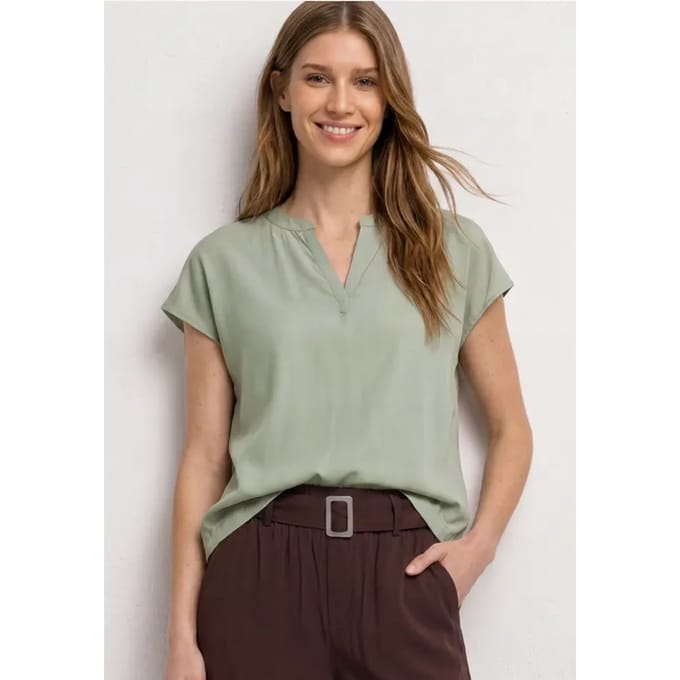 Blouse met losse schouders en gespleten hals