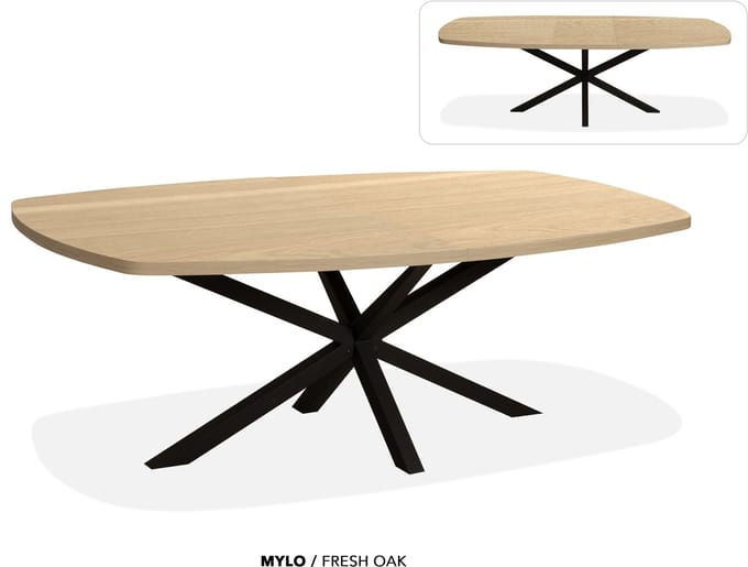 Maxfurn - Deens ovale uitschuiftafel 220/280cm | Zeer krasvast | Kleur: Fresh oak