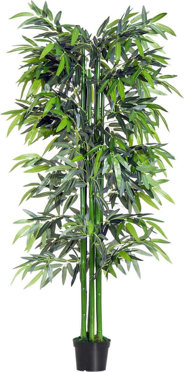 Outsunny - Kunstplant - met Plantenbak - Ø18 x 180H cm - Bamboe