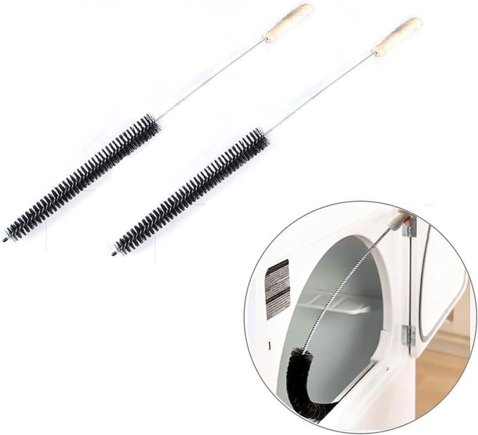 Radiatorborstel - 72 cm - 2 stuks - Flexibele nylon & houten handgreep - Grijs - Radiatorreiniging thuis