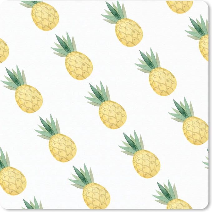 Muismat 20x20 cm - Mousepad Ananas - Fruit - Sjablonen - Muismatten
