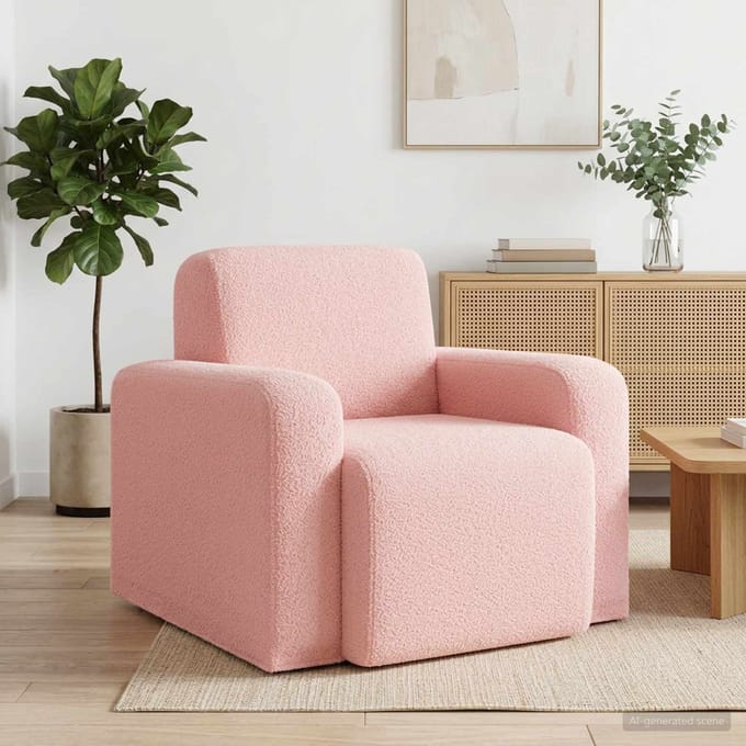vidaXL - Fauteuil - Roze - Bouclé