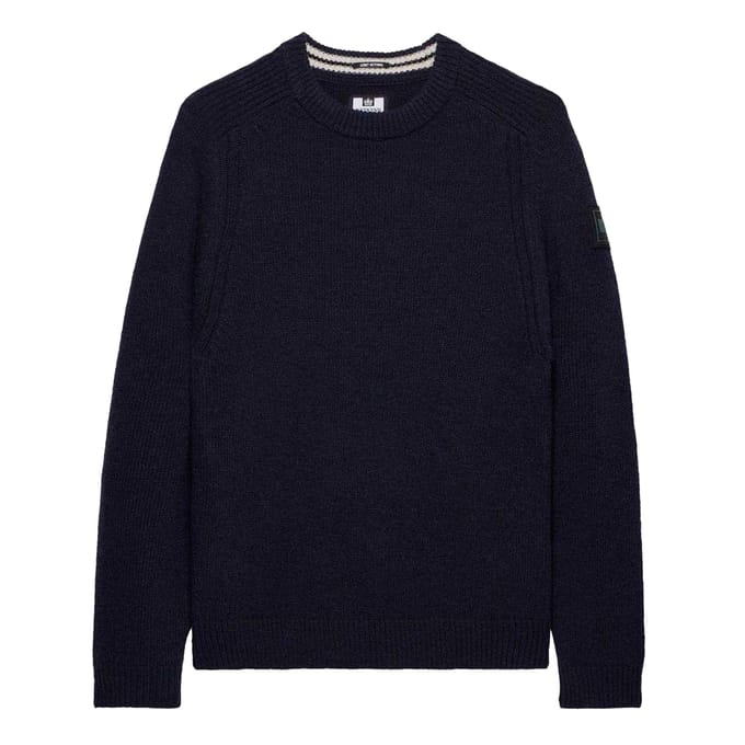 Weekend Offender Heren-sweater van wolmix uit Zagreb (Marine)