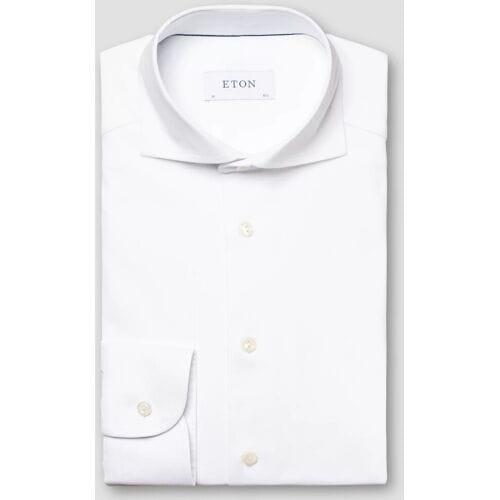 Eton Overhemd Four-Way Stretch Uni Wide-Spread Collar Wit / male