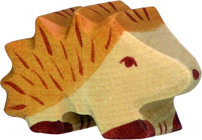 HOLZTIGER Bosdieren - Egel Klein - 5X2X3Cm - Houten Figuur - Handgemaakt