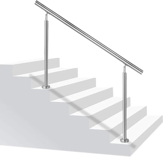Trapleuning RVS - Balustrade Balkon - Veilig Trap Lopen - Horizontaal of Schuin - 180 cm Lengte - Gevlamd