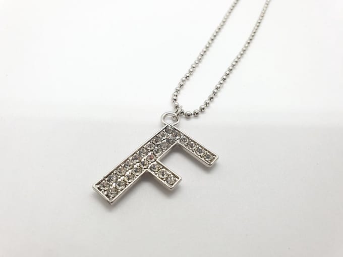 Ketting Met Letter Diamand - F