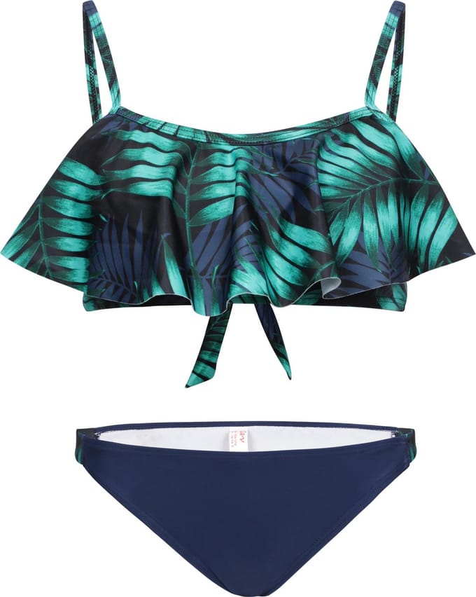 Bikini met volant top Tropical leaf 140-146