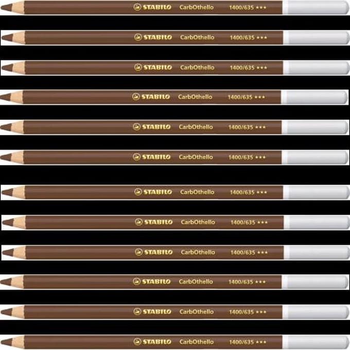 Kleurpotloden STABILO CarbOthello kalkpastel roestbruin | 12 stuks