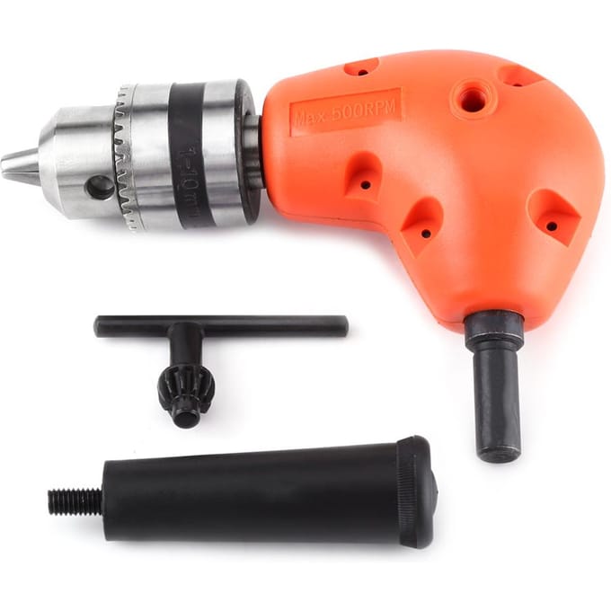 Adaptateur d'extension à angle droit 90 degrés Accessoire pour perceuse électrique Queue ronde 9,5 mm Avec poignée