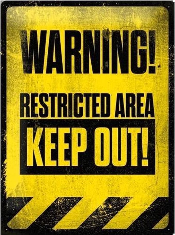Metalen Plaat Warning Keep Out 30 x 40 cm