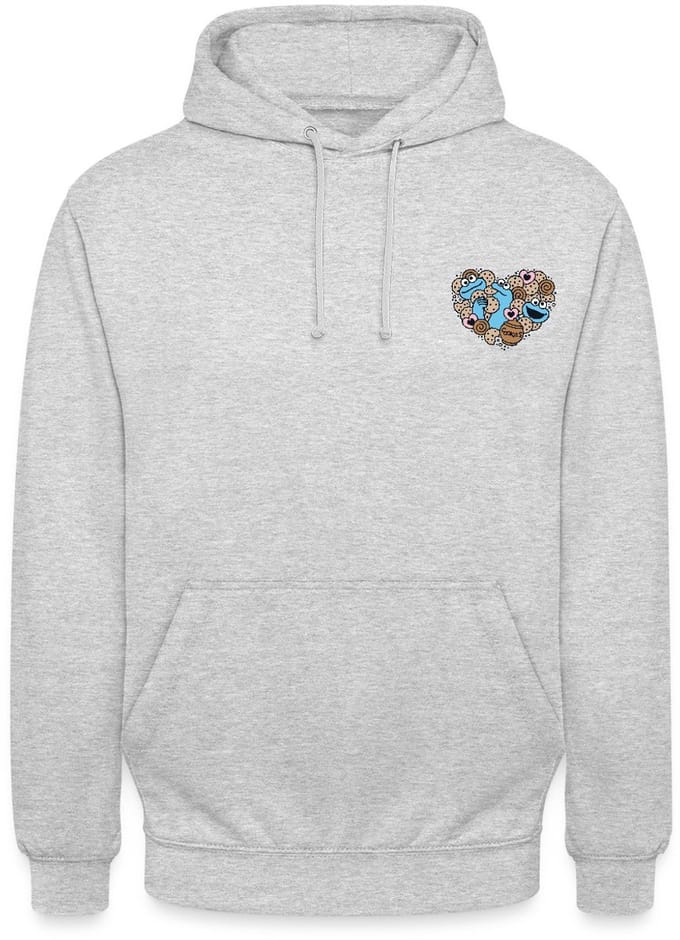Sesamstraat Koekiemonster Hart Hoodie Unisex