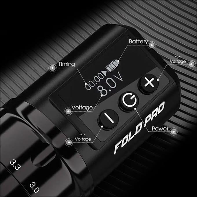 Dragonhawk Mast Fold Pro Combipakket Zwart Rotary tattoo machine