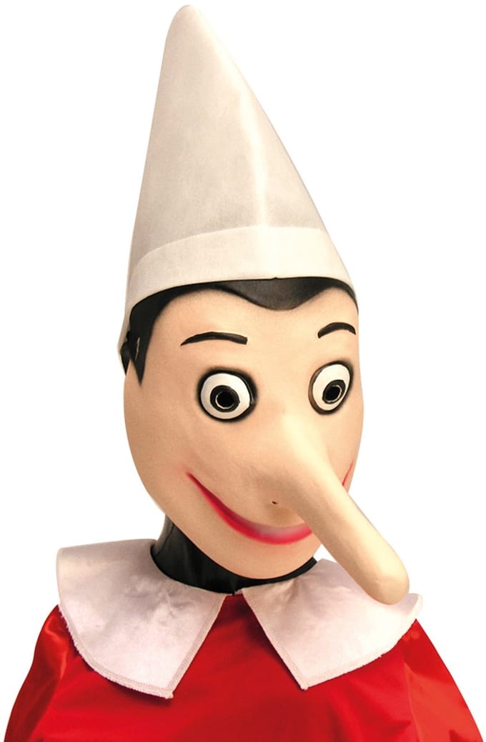 CARNIVAL TOYS - Volwassen Pinocchio latexmasker