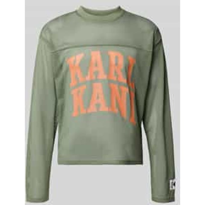 Shirt met lange mouwen met labelpatch en ronde hals