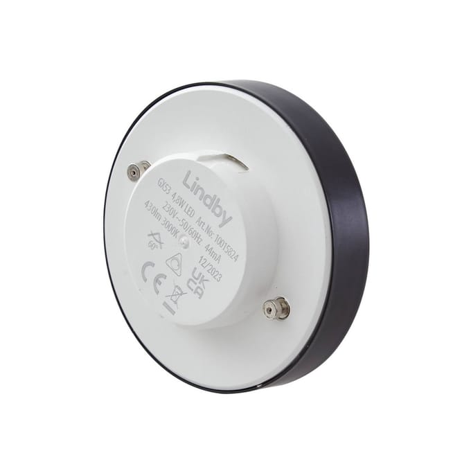 Lindby LED lamp, GX53 4,8W, 3.000K, zwart, Ø 7,5 cm