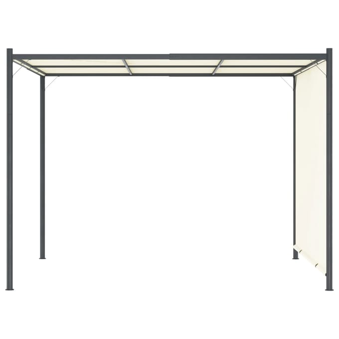 vidaXL - Pergola - met - verstelbaar - dak - 3x3 - m - staal - crèmewit