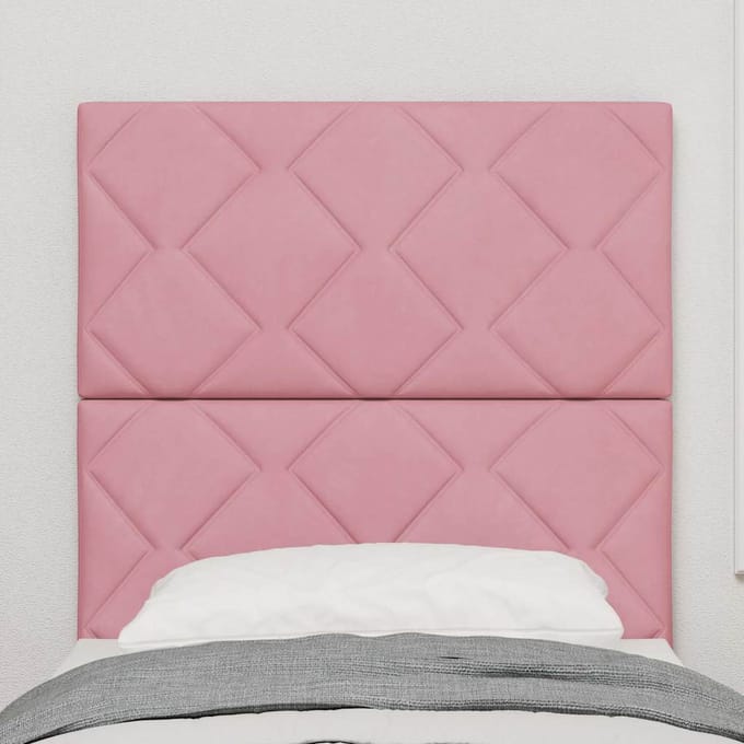 vidaXL - LED - Hoofdbord - Roze - 80 - cm - Fluweel