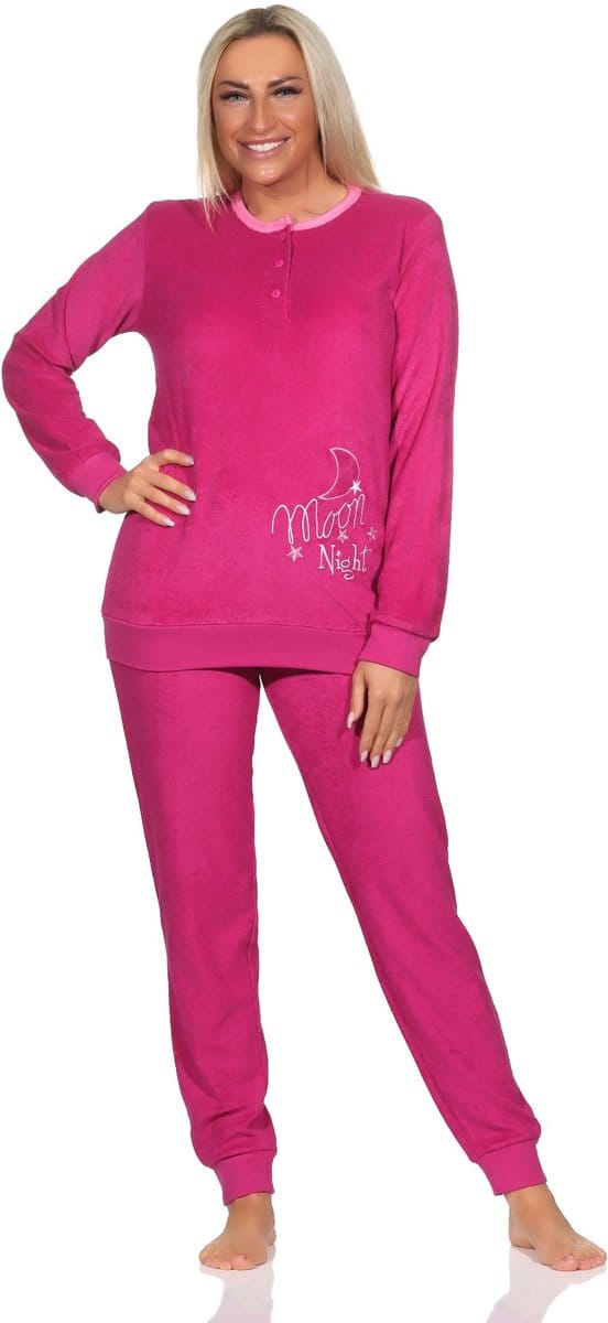 Normann Dames Terry Pyjama met Lange Mouwen - Ook in Oversizes