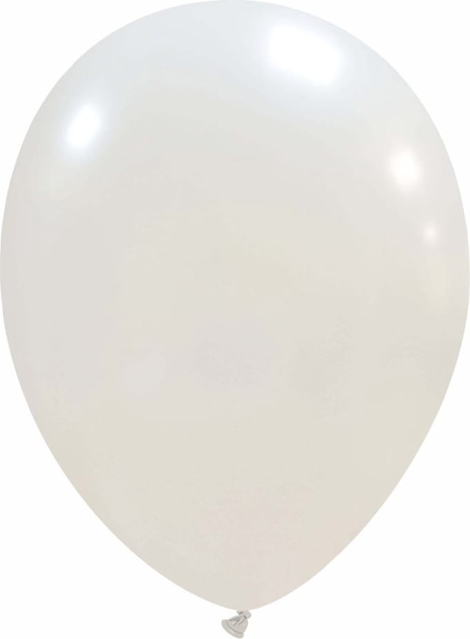Latex ballonnen 33cm 100 stuks Wit Metallic GT120M/54
