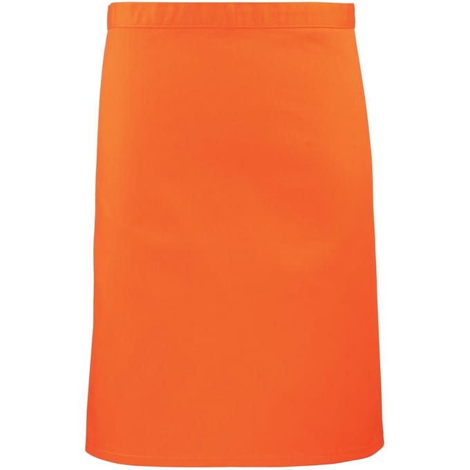 Premier Unisex Volwassenencollectie Halflang Taille Schort (Oranje)