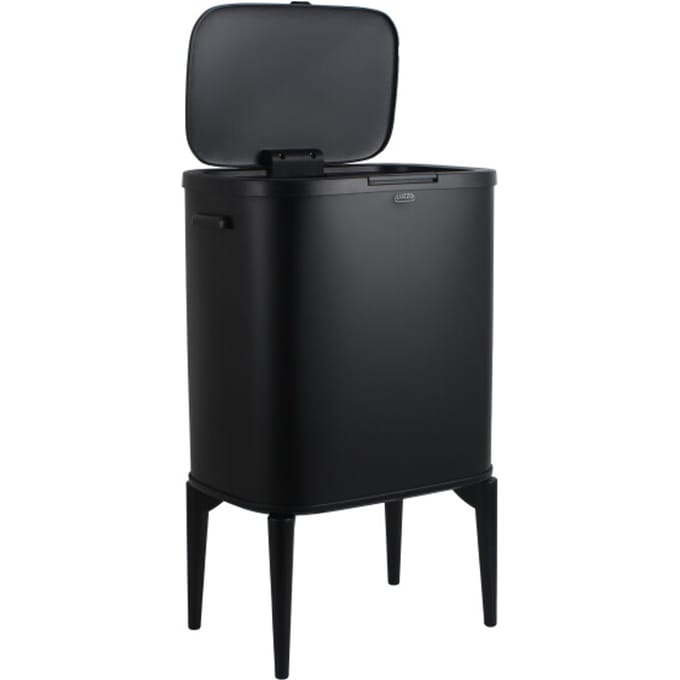 Luzzo® New York Prullenbak Afvalscheiding 2 Vakken - 18 ltr - Zwart