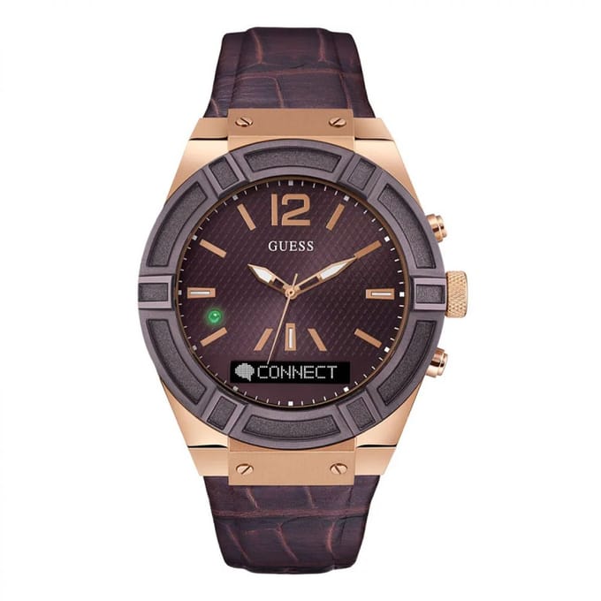 GUESS Watches Heren Horloge C0001G2 - leer - bruin - Ø 45 cm