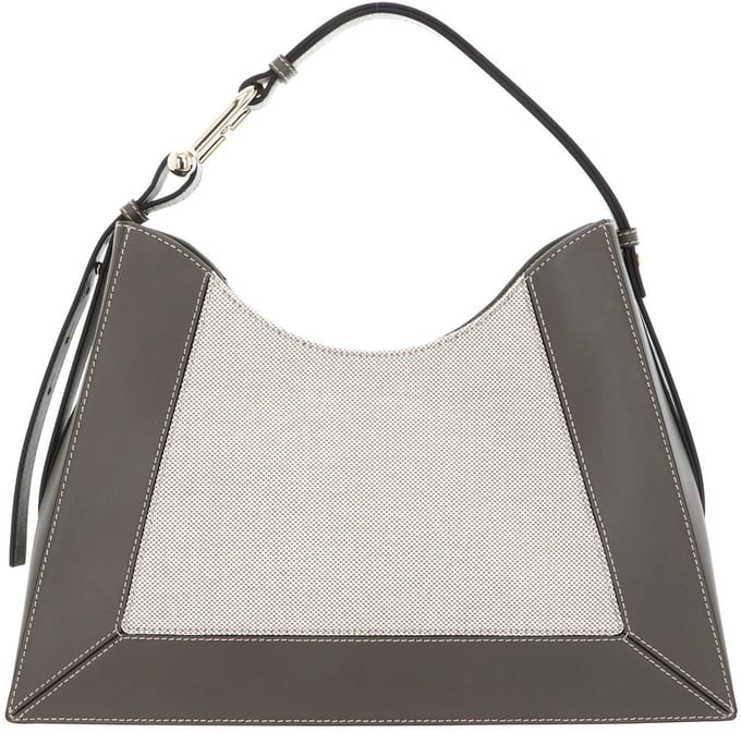 FURLA Leren Schoudertas Nuvola Hobo Bag Toni Sage Kaki