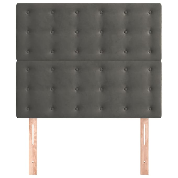 vidaXL - Hoofdbord - donkergrijs - 100x5x118/128 - cm - Fluweel