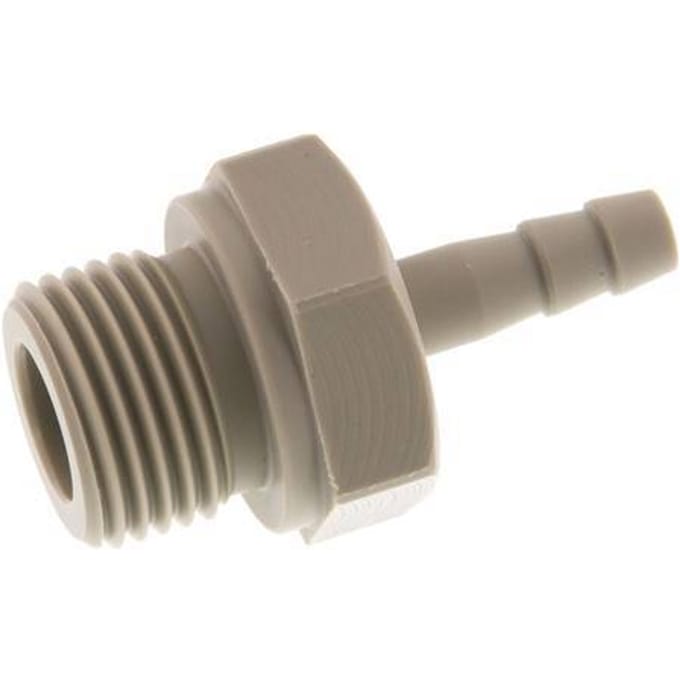 G 1/2'' Buitendraad x 6mm Polypropylene (PP) Slangpilaar 10 Bar