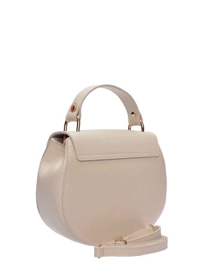 Luisa Vannini Beige Rundleer Tas