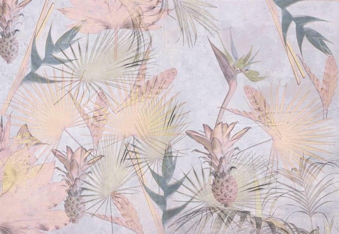 Fotobehang Tropical Concret Jungle - Meerkleurig - 2,54m X 368cm