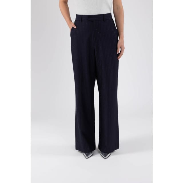 NUKUS New York Pants Stripe Broeken Dames - Donkerblauw - Maat L