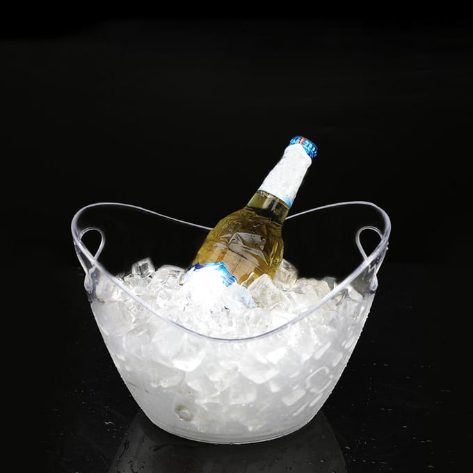 Transparante Plastic IJsemmer 4L Opberg Houder voor Wijn Champagne en Bierflessen white