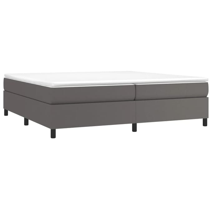 vidaXL - Boxspring - bed - kunstleer - grijs - 200x200 - cm