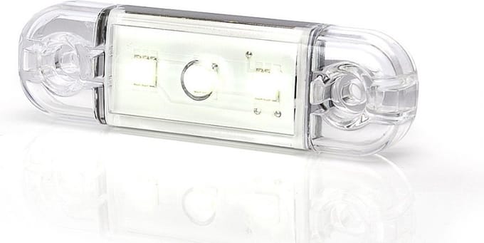Zijmarkeringslamp - Wit - 12 / 24V - Waterproof - E20