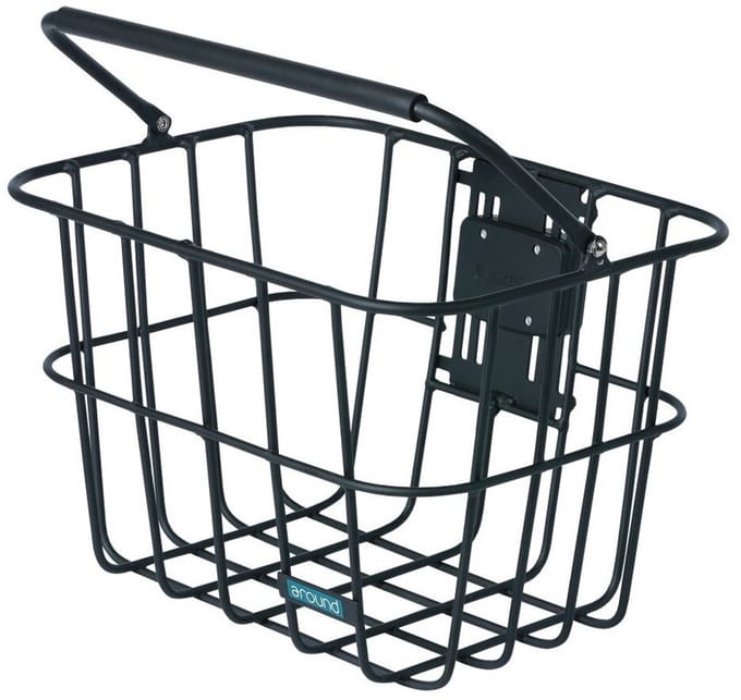 Fietsmand Around ACE Afneembaar incl. Klick Fix adapter - Matzwart