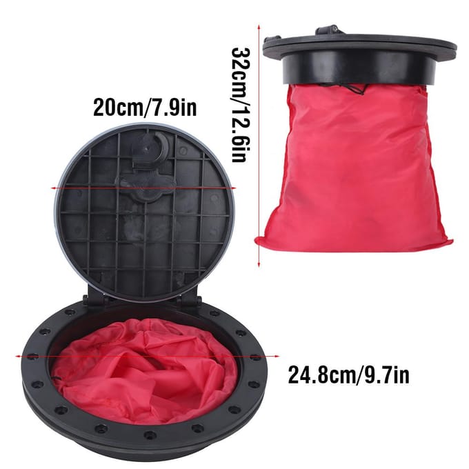 8IN Standaard Ronde Kano Compartiment Deksel Kit ABS Plastic Toegangsklep Vissersboot Accessoire black